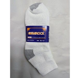 🆕 WHITE ANKLE SOCKS W/GREY HEEL & TOE - PACK OF 3 - MEN